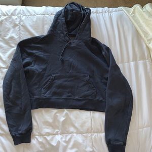 John Galt Cropped blue hoodie